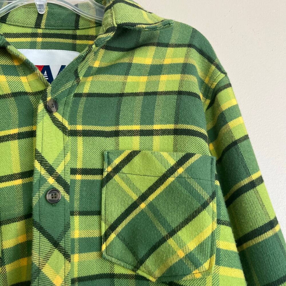 Aviator Nation Plaid Flannel Light Weight Unisex Western Shirt in Avocado Plaid - Picture 6 of 15